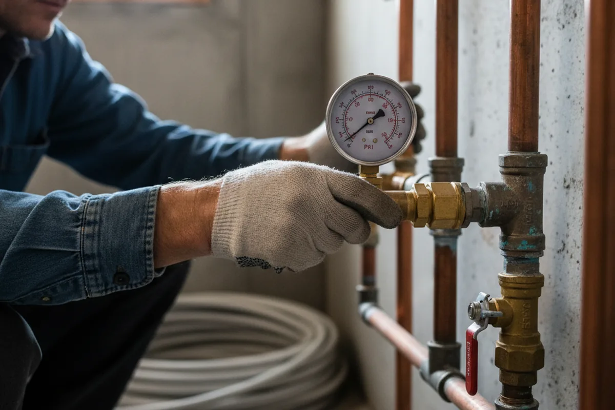 Pressure testing a repaired line during Water Line Repair in Placerville